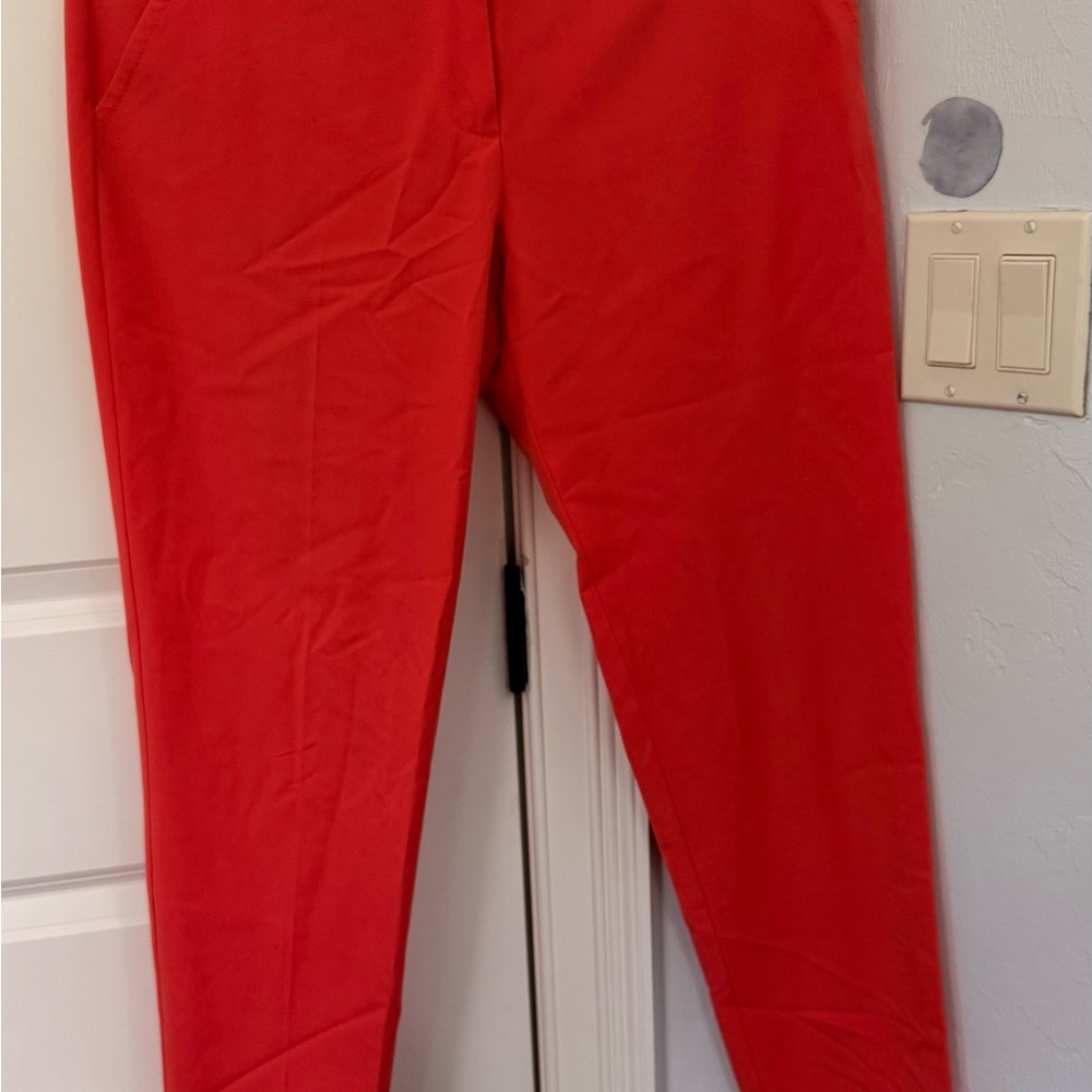 Trina Turk Vibrant Red Skinny Pull-On Pants